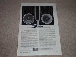 Altec 412B, 605 Duplex Speaker Ad, Article, 1959,specs
