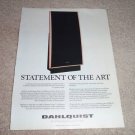 Dahlquist DQ-20 Speaker Ad from 1988,Very Rare!