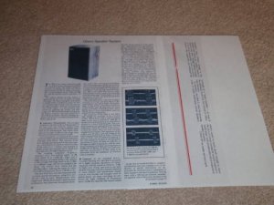 Ohm L Speaker Review,1977,Full Test,2 pgs, Rare Speaker
