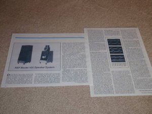 KEF 105 Speaker Review,1979, 2 pgs,FULL TEST,Reference