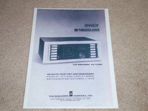 Sequerra FM Tuner Ad, 1976, Best Tuner for it's time!