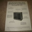 Fisher XP-15, Speaker Ad from 1966,HUGE Spkr!