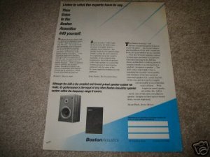 Boston Acoustics A40 Ad from 1983 speakers