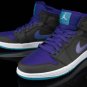 Jordan 1 Mid Grape Black Ice Emerald Blue Size 10.5