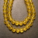 1 11-12" 4mm Yellow Glass Round Bead Strand RG04-04