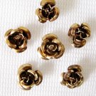 25 Aluminum Flower Beads Coffee 6mm KU06-08