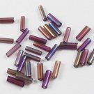 20g Glass Bugle Bead 6mm Blue Violet Loose GG06-14