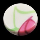 6 Acrylic Flower Round Flat Pendant Bead 18mm PA18-33