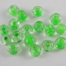 20g Glass Seed Bead 6/0 Loose Trans Green SG06-03