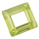2 Acrylic Square Ring Pendants Lt Green 20mm PA20-05