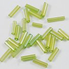 20g Glass Bugle Bead 6mm Green Yellow Loose GG06-138