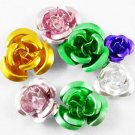 25 Aluminum Flower Beads Mixed Color 6mm-12mm KU06-42