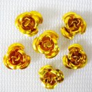 25 Aluminum Flower Beads Yellow 6mm KU06-08