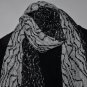 Scarf - Black & White Chains of Circles