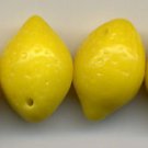 Lemon Fruit Beads Charms Czech Glass 12 Pieces