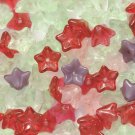 Purple Opal Cranberry Pink Green Glass Flower Bead MIx