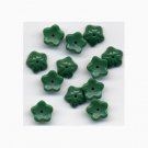 10mm Vintage Green Opaque Cup Glass Flower Beads