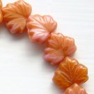 Czech Leaf Beads Carnelian Color