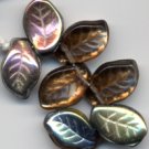 Gorgeous Bronze Topaz Czech Glass Leaf Beads