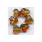 Berry Leaf Beads Autumn Green Yellow Jonquil - Czech Glass NOS