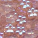 Daisy Wheel Pink Matte AB 7mm Glass Flower Beads 20 pcs