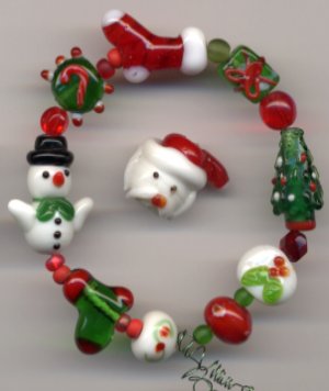 santa hat beads