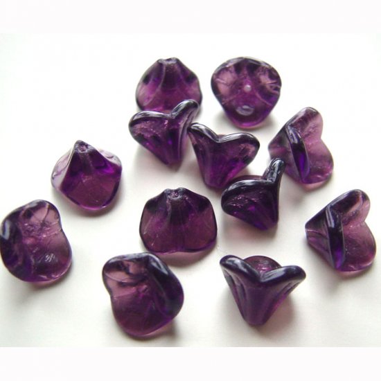 Amethyst Purple Flower Beads Wholesale Lot Czech Glass Great!