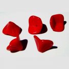 3 petal Red Opaque Flower Beads Lily Trumpet Valentine's Day