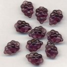Amethyst Purple Grapes Fruit Charms Czech Glass Beads