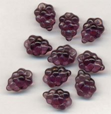 Amethyst Purple Grapes Fruit Charms Czech Glass Beads 100
