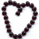 8mm Dark Red Heart Beads Glass Czech Valentines Day