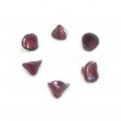 Deep Red Picasso Flower Beads Three 3 Petal Czech Glass