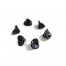 Black Opaque 3 Petal Flower Beads Czech Glass  Lily Trumpet
