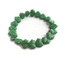 Green Leaf Beads Czech Opaque Glass NOS