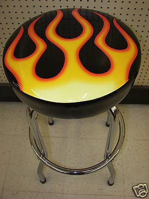 FLAME DESIGN BAR / SHOP / GARAGE COUNTER SWIVEL STOOL