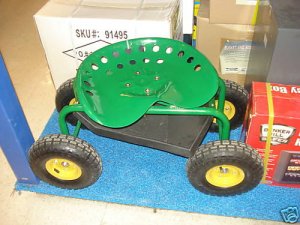 BRAND NEW ROLLING WORK SEAT WITH TRAY! GARDEN GARDENING