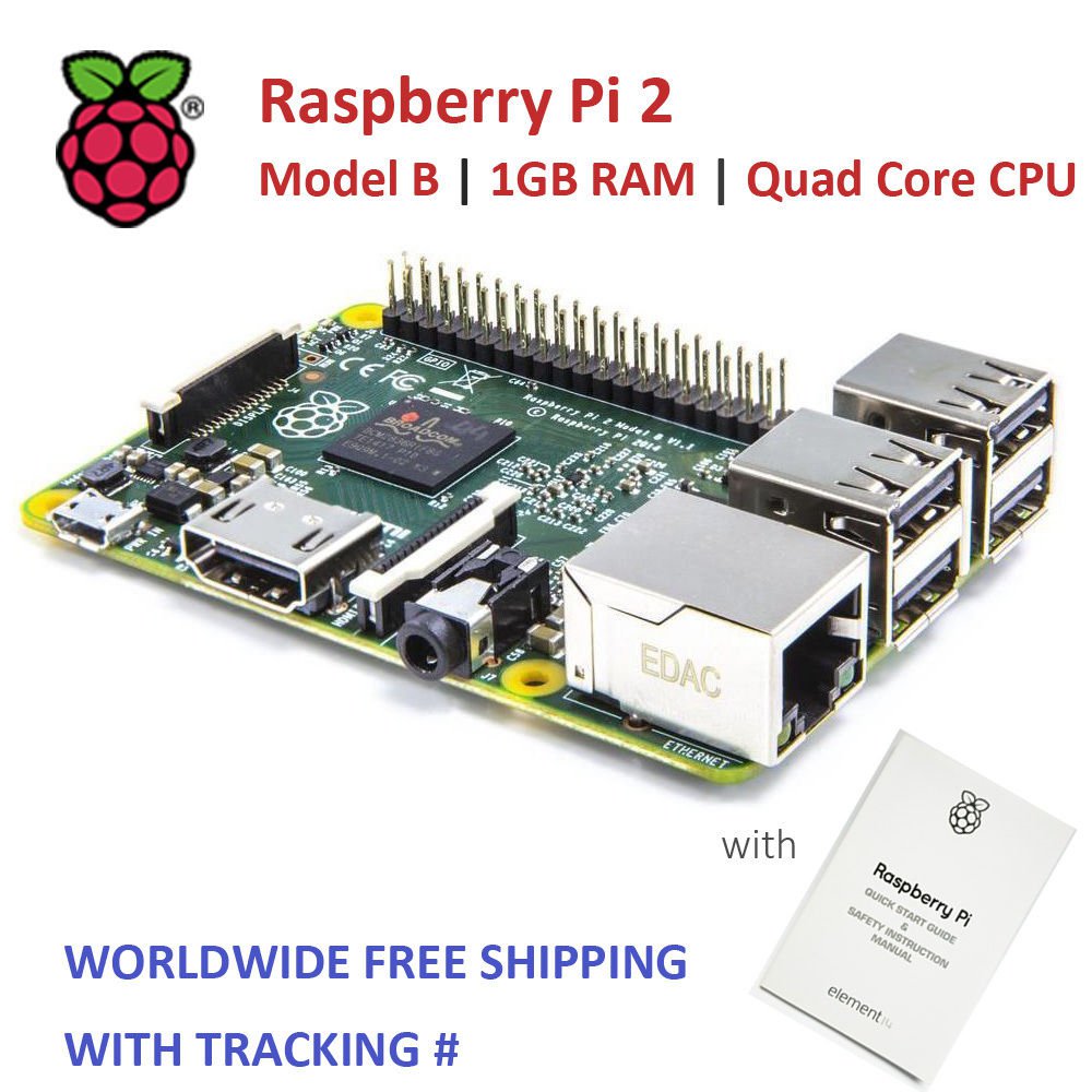 RASPBERRY PI 2 - Model B. 1GB RAM, Quad Core CPU