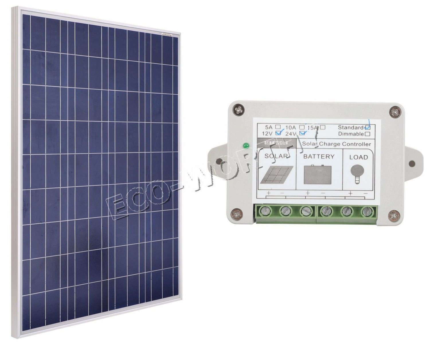 100W Solar Panel kit-12V Poly Panel &15A charge controller