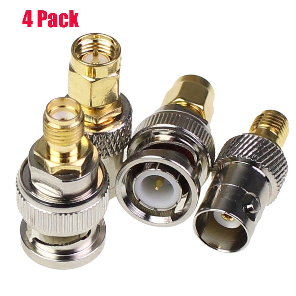 4pcs BNC To SMA Type Male Female RF Connector Adapter Kit