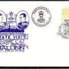 ESTONIA 1992 Queen Margrethe II Visit Cover J2035