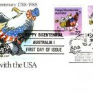 AUSTRALIA USA Joint Issue 1988 Bicentenary FDC J2465