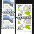 ESTONIA 1991 State Flag Map Pairs MNH CV 12 EUR J1610