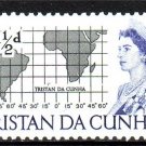 TRISTAN DA CUNHA 1965 QEII Map MNH Sc71 J1896
