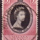 MALAYA PENANG 1953 QEII Coronation Used Sc27 B528