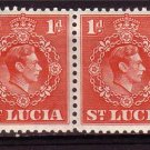 St LUCIA 1947 George VI Perf12 1/2 MNH Pair Sc112 B470