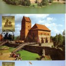 LITHUANIA 1991 Castles Three Maximum Cards J2459
