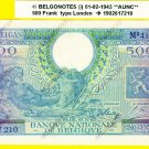 Belgium 500 Francs 01-02-1943**AUNC** RARE !!!
