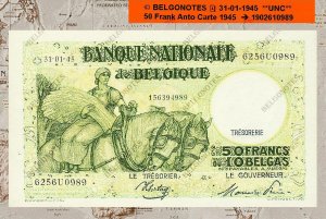Belgium 50 Francs 31-01-1945**UNC**