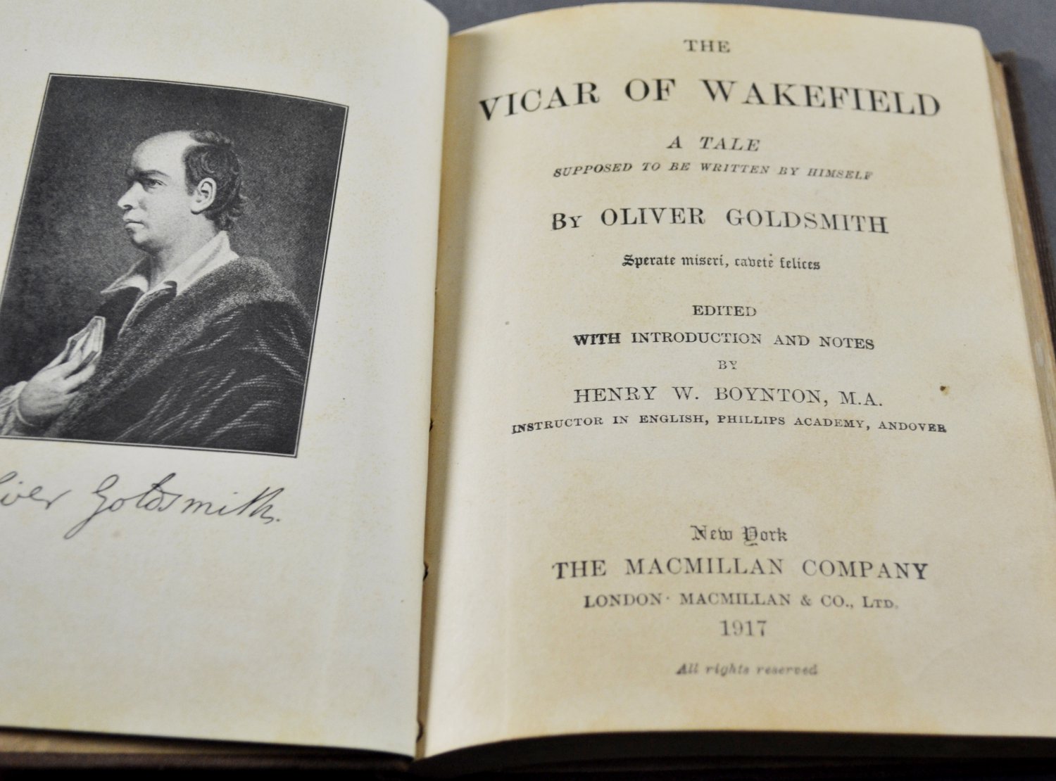 The Vicar Of Wakefield - Oliver Goldsmith - Édition Antique 1914 - Macmillan