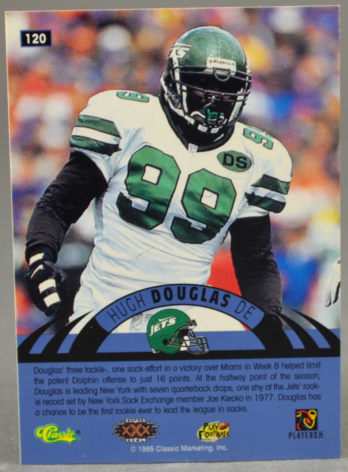 1996 Classic NFL Experience #120 Hugh Douglas Jets Football Trading Card